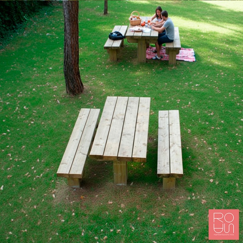 Taula de pícnic en fusta Bilbao